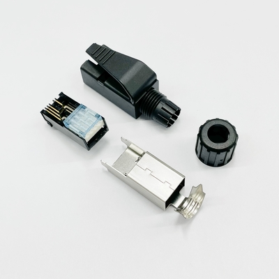 CAT5E M12 D Code Profinet Cable Connector -40C To 105C with Termination Type Crimp/Solder