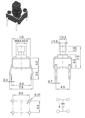 Electrical switch micro switch with pressure switches