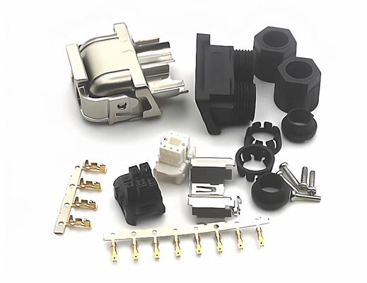 6FX2003 Servo Motor Connector with 1000V Voltage Rating, Silver and Gold Plated Contacts, and Dual Outlet 3HD00