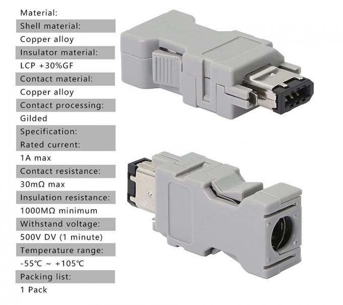 IEEE 1394 SM6P Plug Servo Motor Connectors SM 6P Or 10P male and