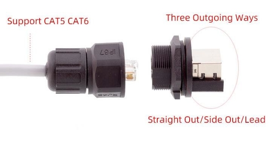 IP67 RJ45 Waterproof Electrical Cable Connector CAT5 CAT6 Installation Method