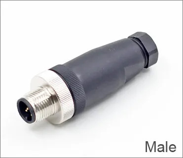 Plastic Plug 3-12pole Circular Auto Sensor Connector M12 Male Female Straight Assembly