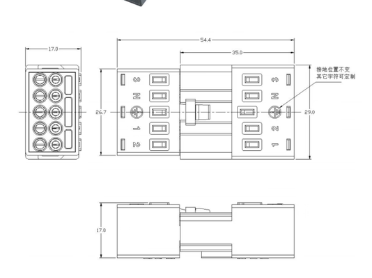 5P 7P White LED Light Connectors 450V 16A 22-14 AWG