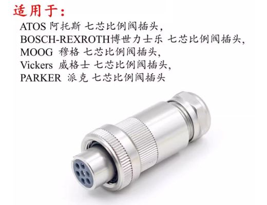 Waterproof Servo Motor Connector with Metal/Plastic Construction and Wide Operating Temperature -40℃ to +105℃ for Proportional Valves