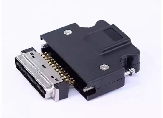 SCSI-50P Plug Servo Connector MDR14-50P with 1000V Voltage Rating for 18-24 AWG Wire Gauge in Metal/Plastic Material