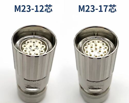 M23 Aviation Plug 623 Connector with 12-Pin 17-Pin Configuration and 1000V Voltage Rating for Servo Motor Signal Feedback
