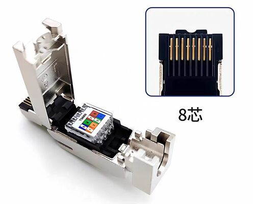 Compatible RJ45 Profinet Industrial Network Cable Connector with 4-core and 8-core Options and 1000V Voltage Rating Featuring Silver and Gold Plated Pins