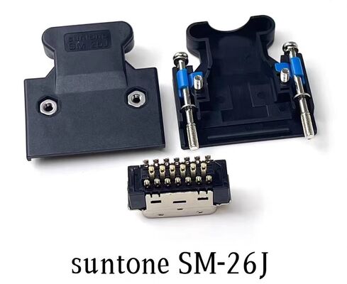 Gold-Plated SCSI Connector SM-26P with 1000V Voltage Rating for Panel or Cable Mount Servo Motor Applications