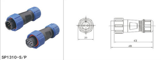 SP13 SP17 SP21 Waterproof Electrical Cable Connector 13-3A Led Tape Light Connectors