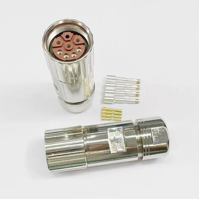 6-pin Threaded Type M23 Servo Motor Connector with Encoder Aviation Plug for Industrial Automation