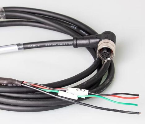 M12 waterproof aviation connector with wires, 4/5/8-pin male and female molded straight and right-angle plugs, sensor connection cable