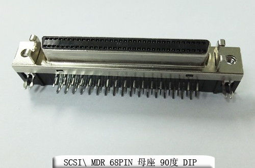 Scsi Mdr 68 Pin 36 Pin Female Electrical Connectors 90 Degree Dip