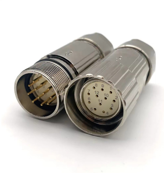 Siemens IP67 Waterproof Male Female 12 Pin M23 Circular Connector Etype 